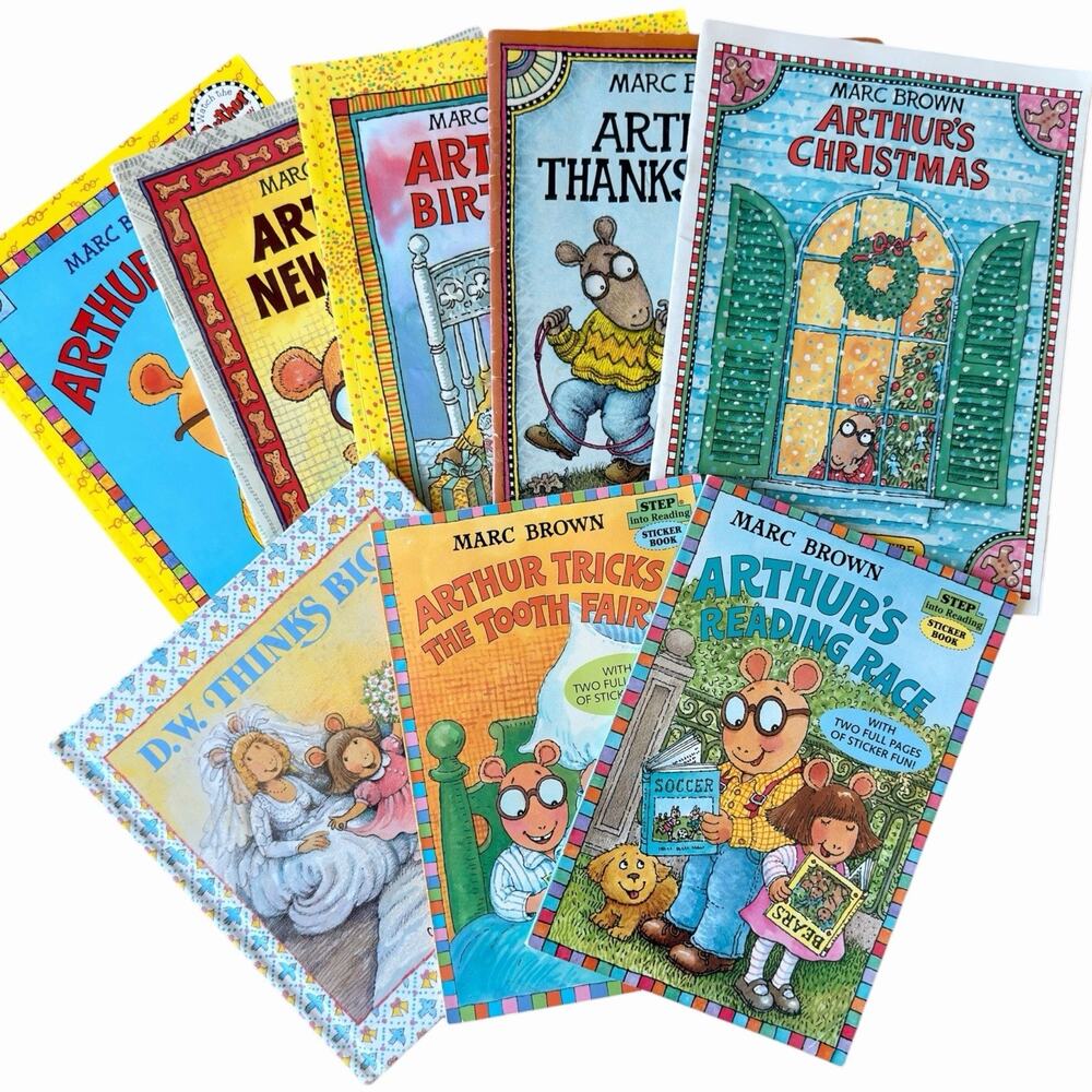 Vintage Arthur PBS Kids Book Lot Of 8 Marc Brown 80s/90s Christmas Thanksgiving